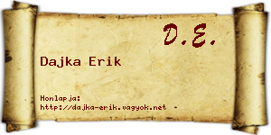 Dajka Erik névjegykártya